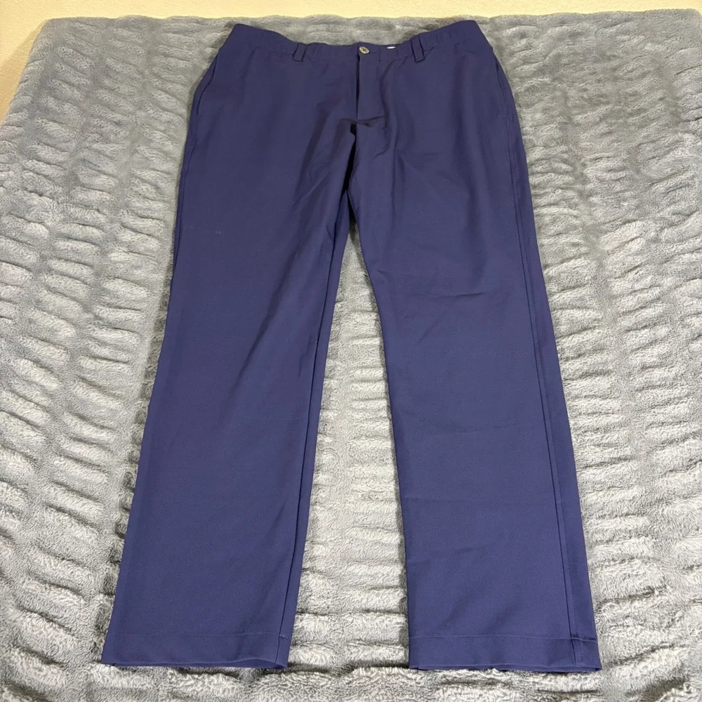 Under Armour Mens Navy Blue Performance Golf Pants Stretch Waist 38/32 AR114